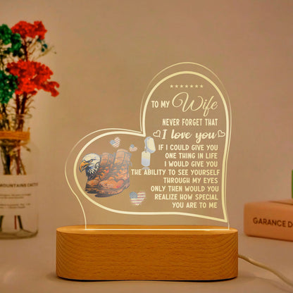 Veteran's Wife To My Wife - 3D LED LAMP