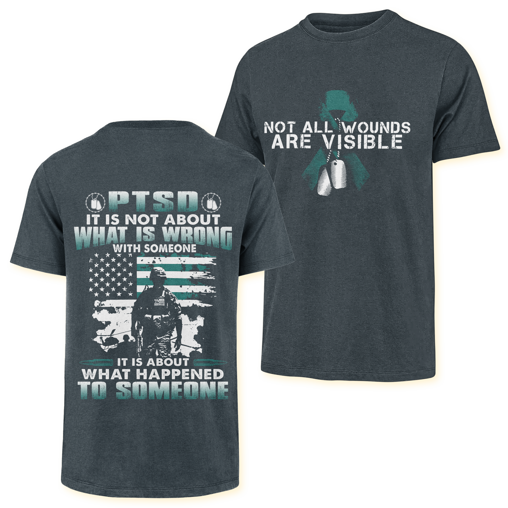 PTSD Not All Wounds Are Visible Double Side Classic T-shirt