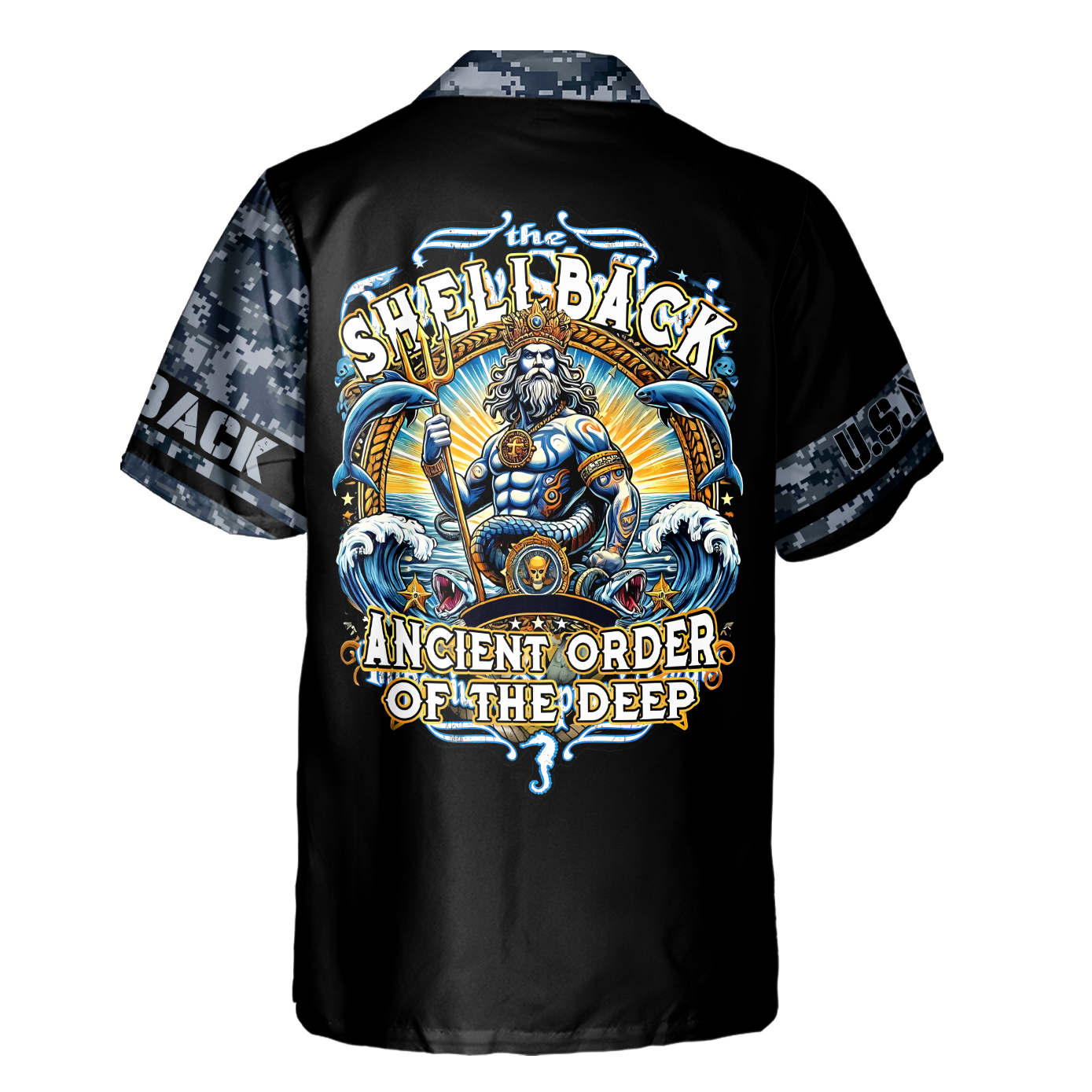 Shellback Ancient Order Of The Deep Cuban Shirt