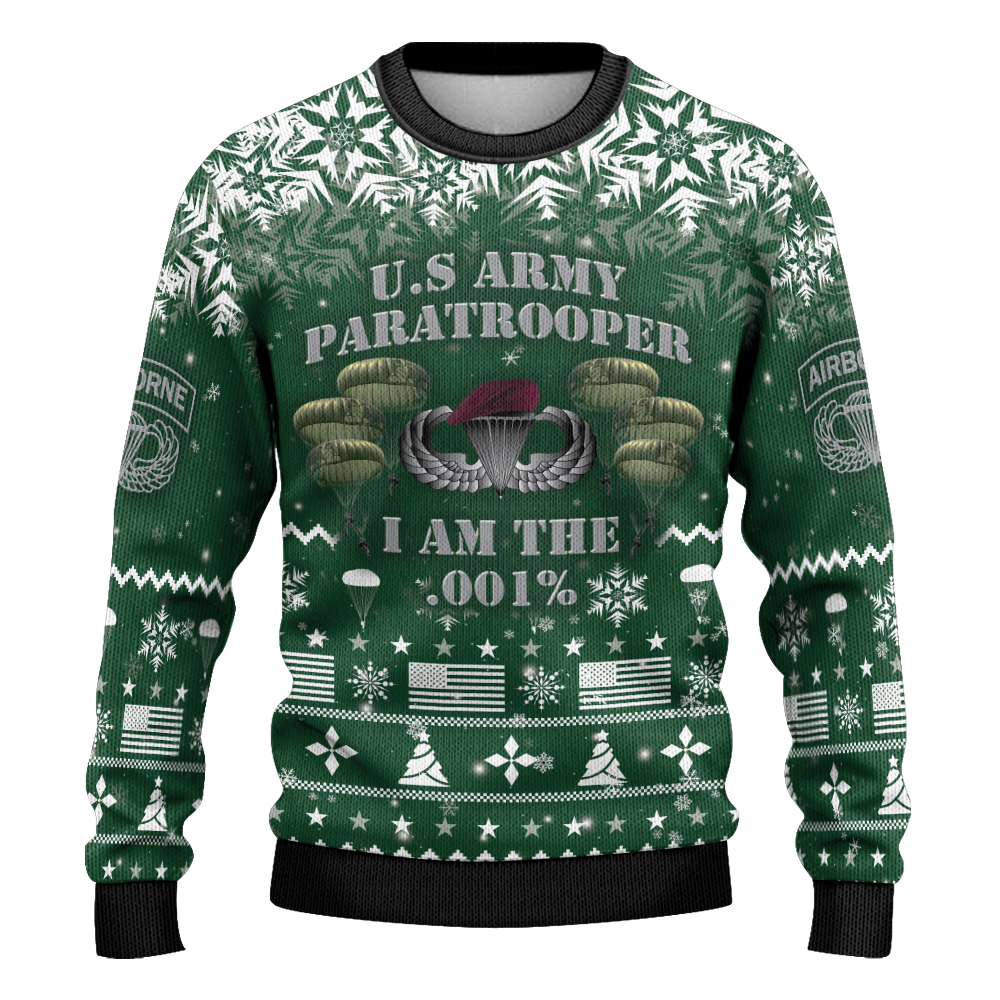 U.S Army Paratrooper I'm the .001% Knitted Sweatshirt