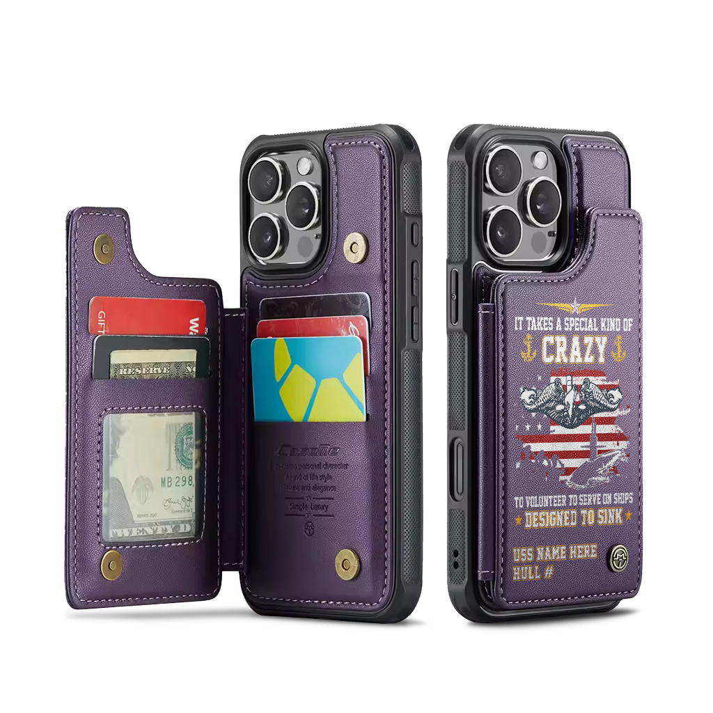 Personalizable Navy Submarine Serve On Ships Designed To Sink Wallet Phone Case