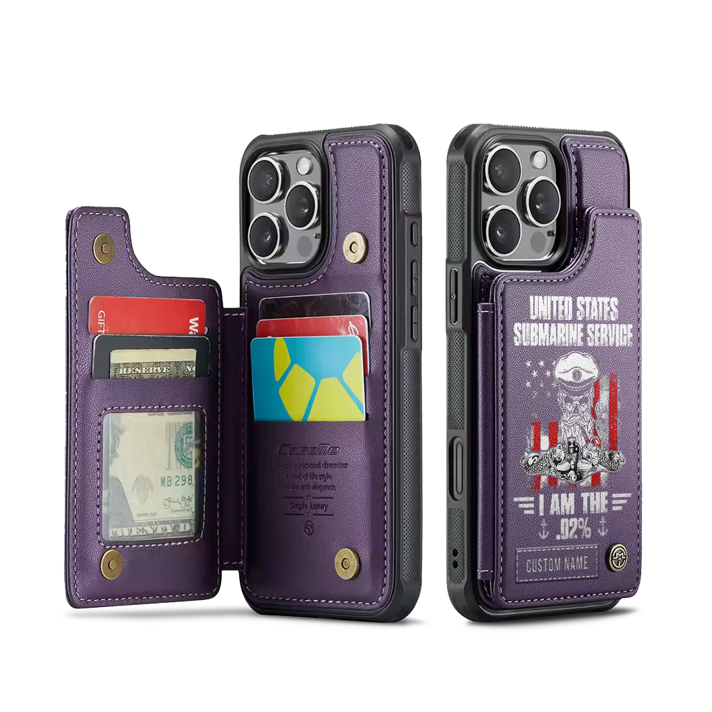 Personalizable Navy Submarine I'm The .02% Wallet Phone Case