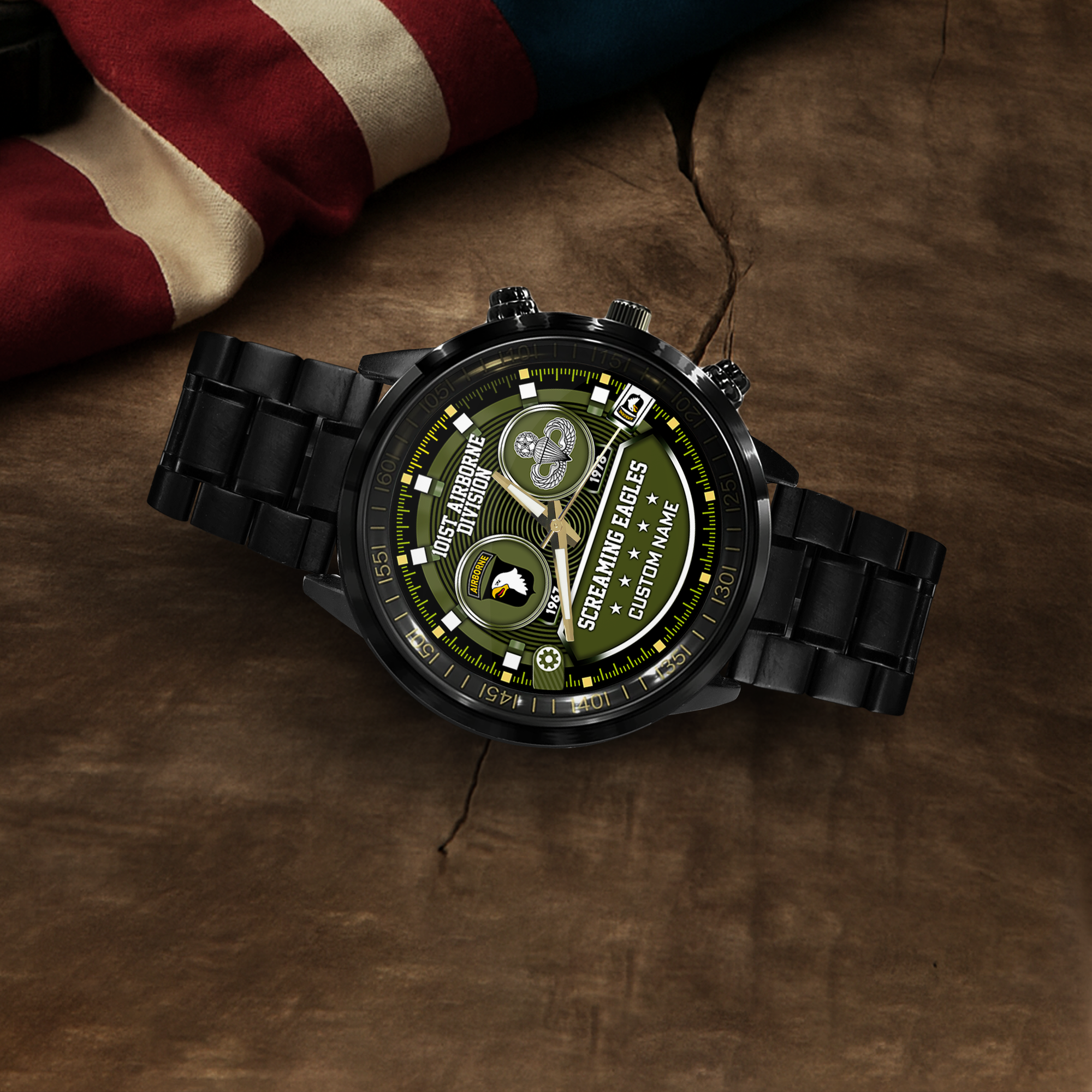 Personalizable 101st Airborne Division Stainless Steel Watch