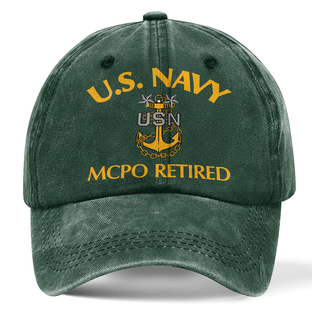 Personalizable Navy MCPO Retired Washed Cap
