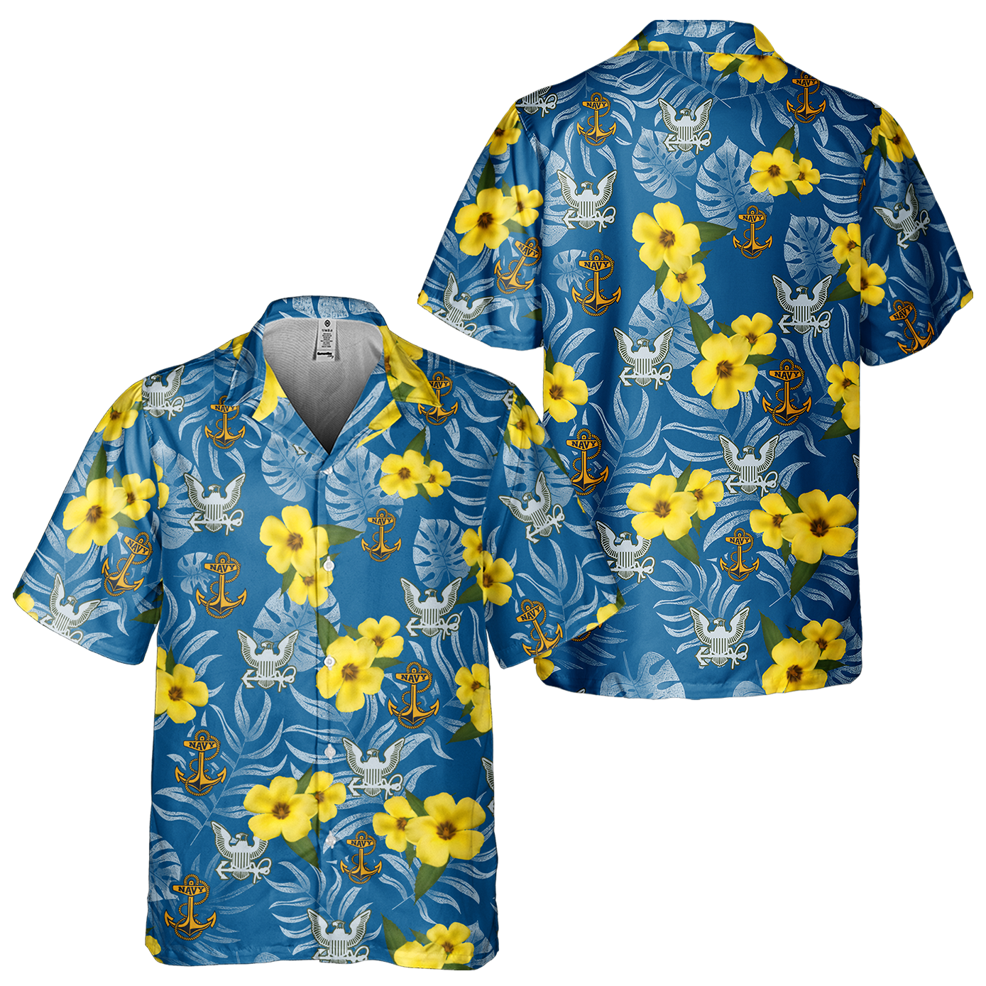 Navy Tropical Cuban Shirt