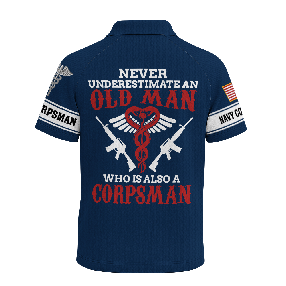 Navy Corpsman Raglan Zip Polo Shirt