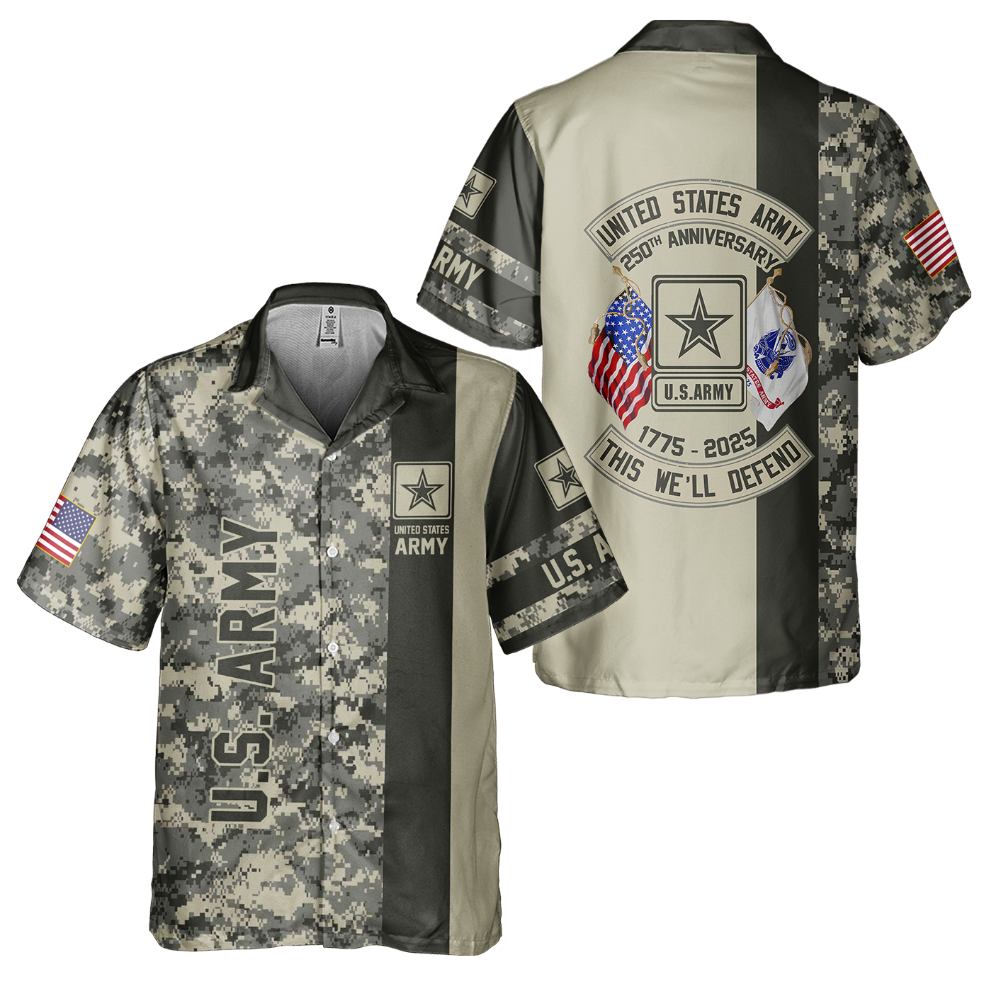 Army 250th Anniversary Cuban Shirt