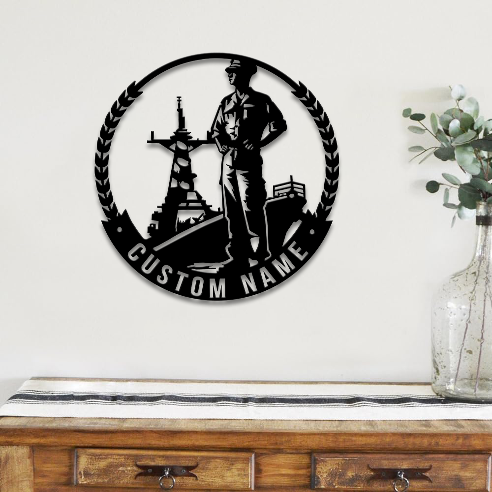 Personalized Navy Sailor Metal Sign Wall Art