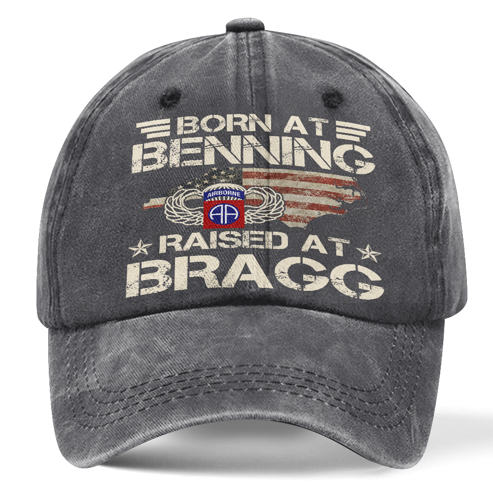 82nd Airborne Born At Benning Washed Cap