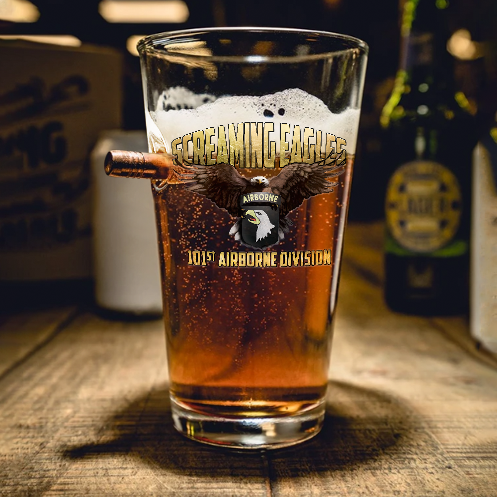 Army Screaming Eagles Bullet Pint Glass