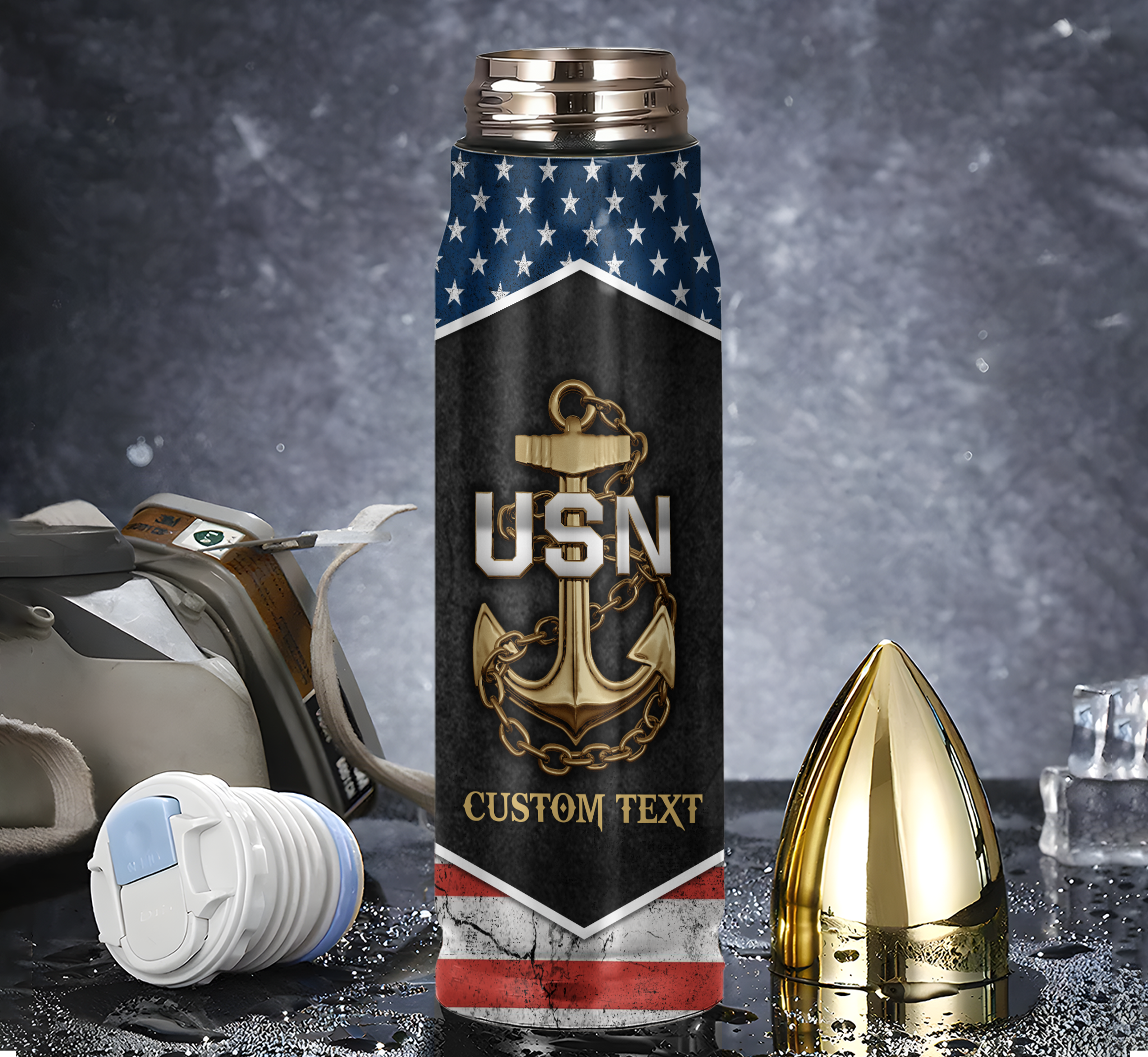 Navy 250th Anniversary Bullet Tumbler