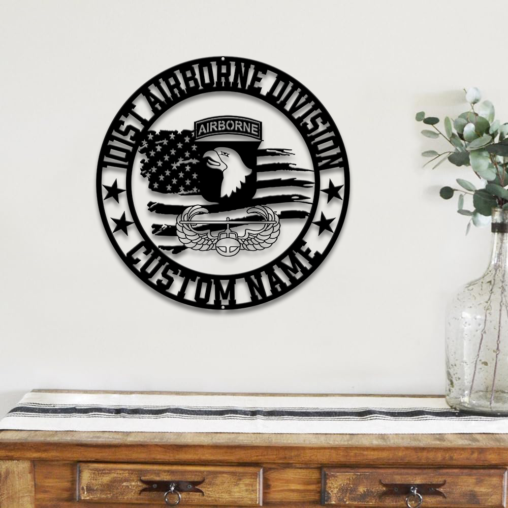 Personalized 101st Airborne Division Metal Sign Wall Art