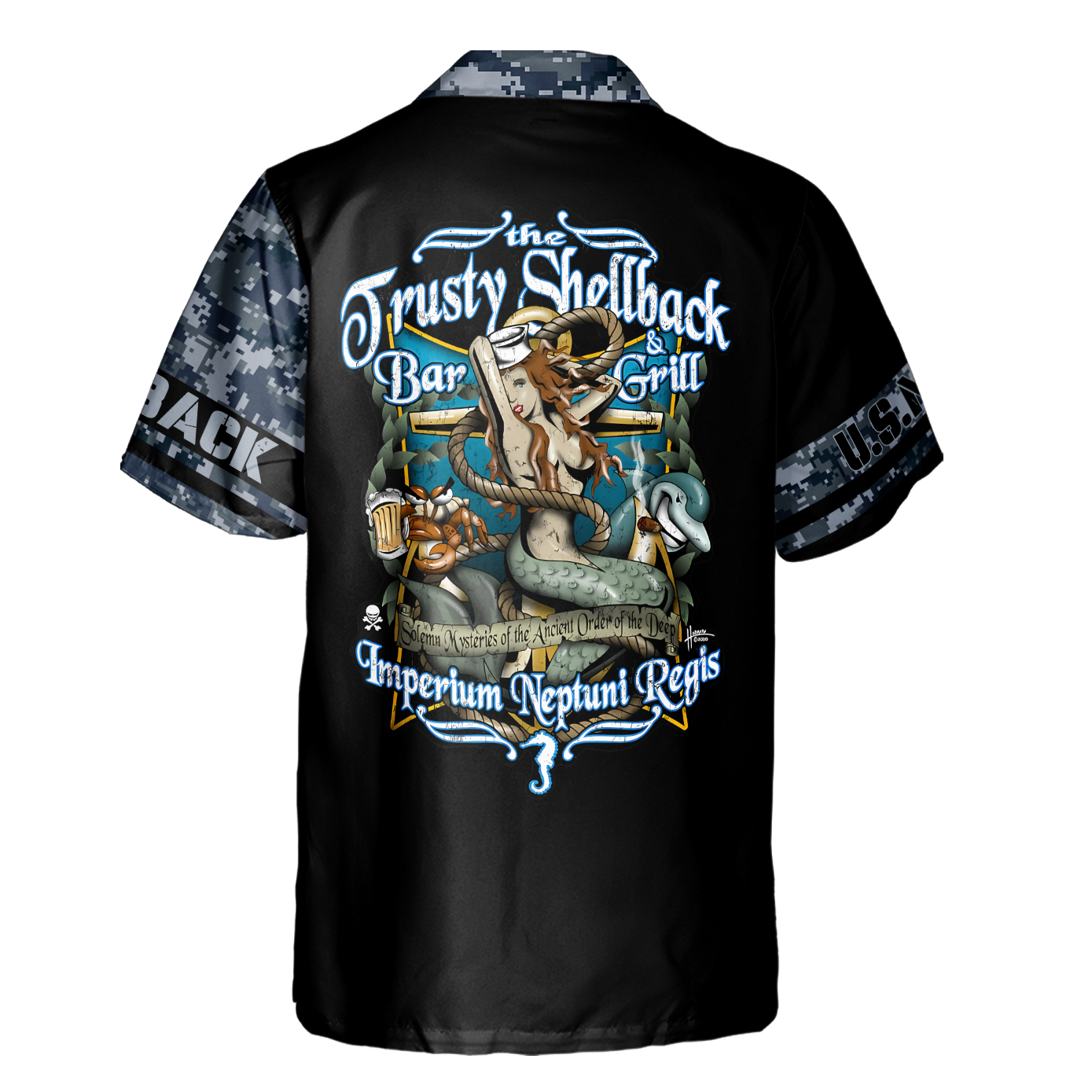 Shellback Ancient Order Of The Deep Cuban Shirt