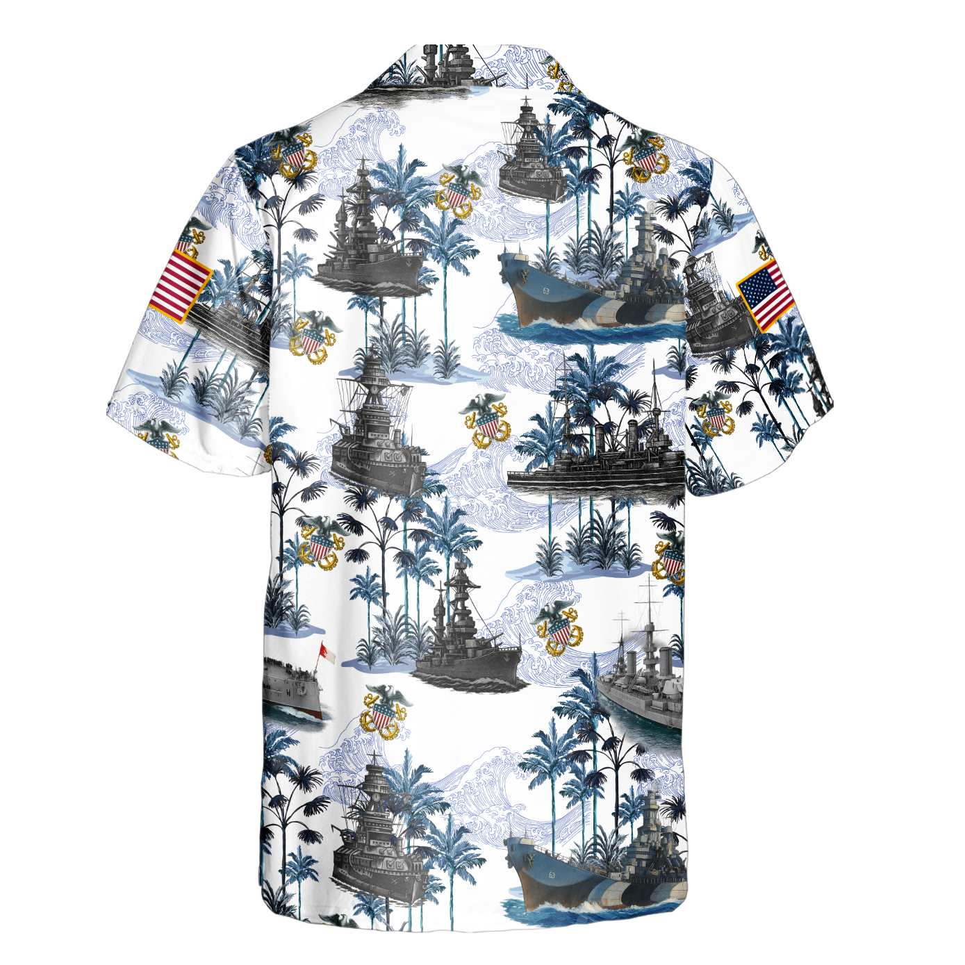 Navy Tropical Cuban Shirt