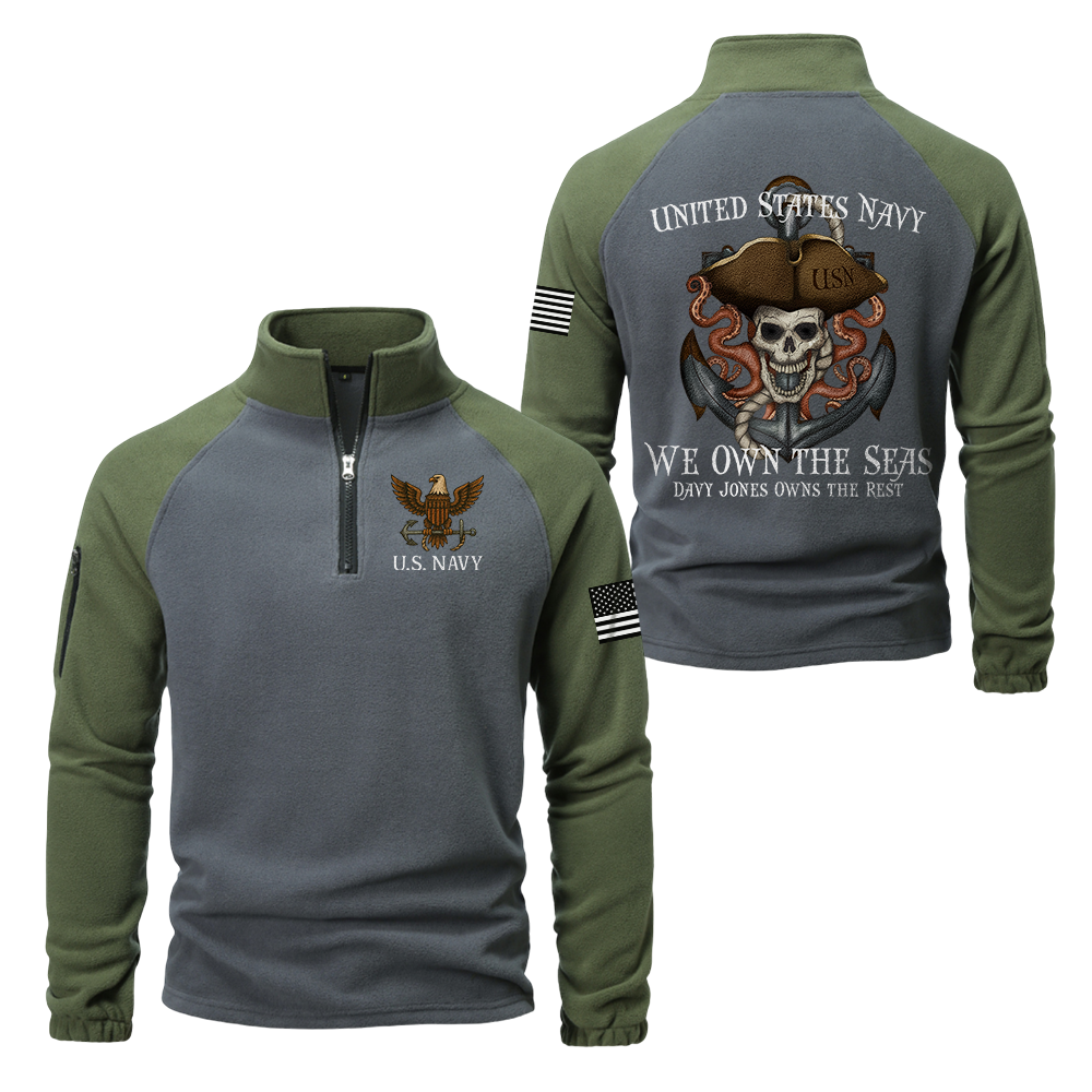 Navy We Own The Seas Half-Zip Raglan Sweatshirt