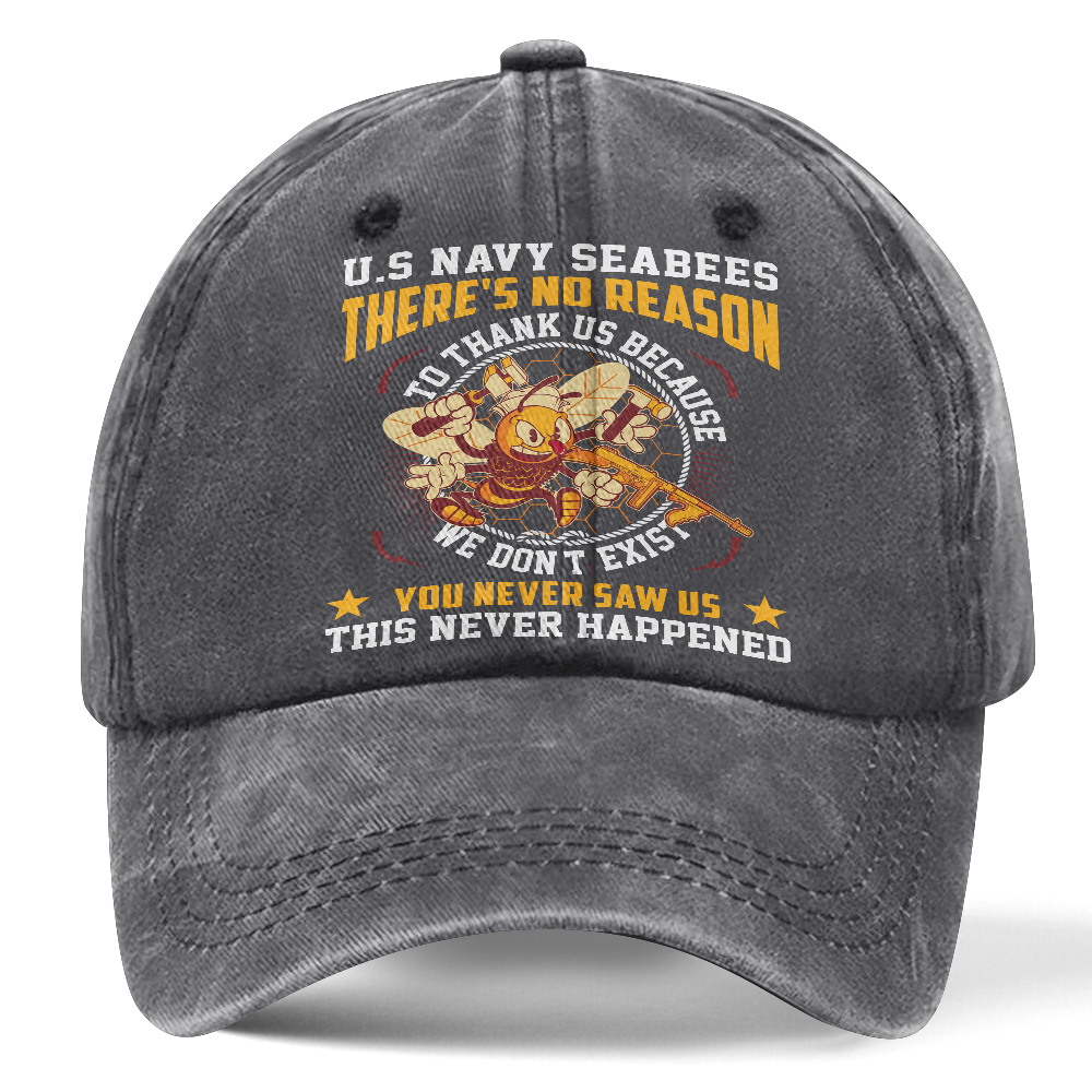Personalizable Navy Seabee Washed Cap