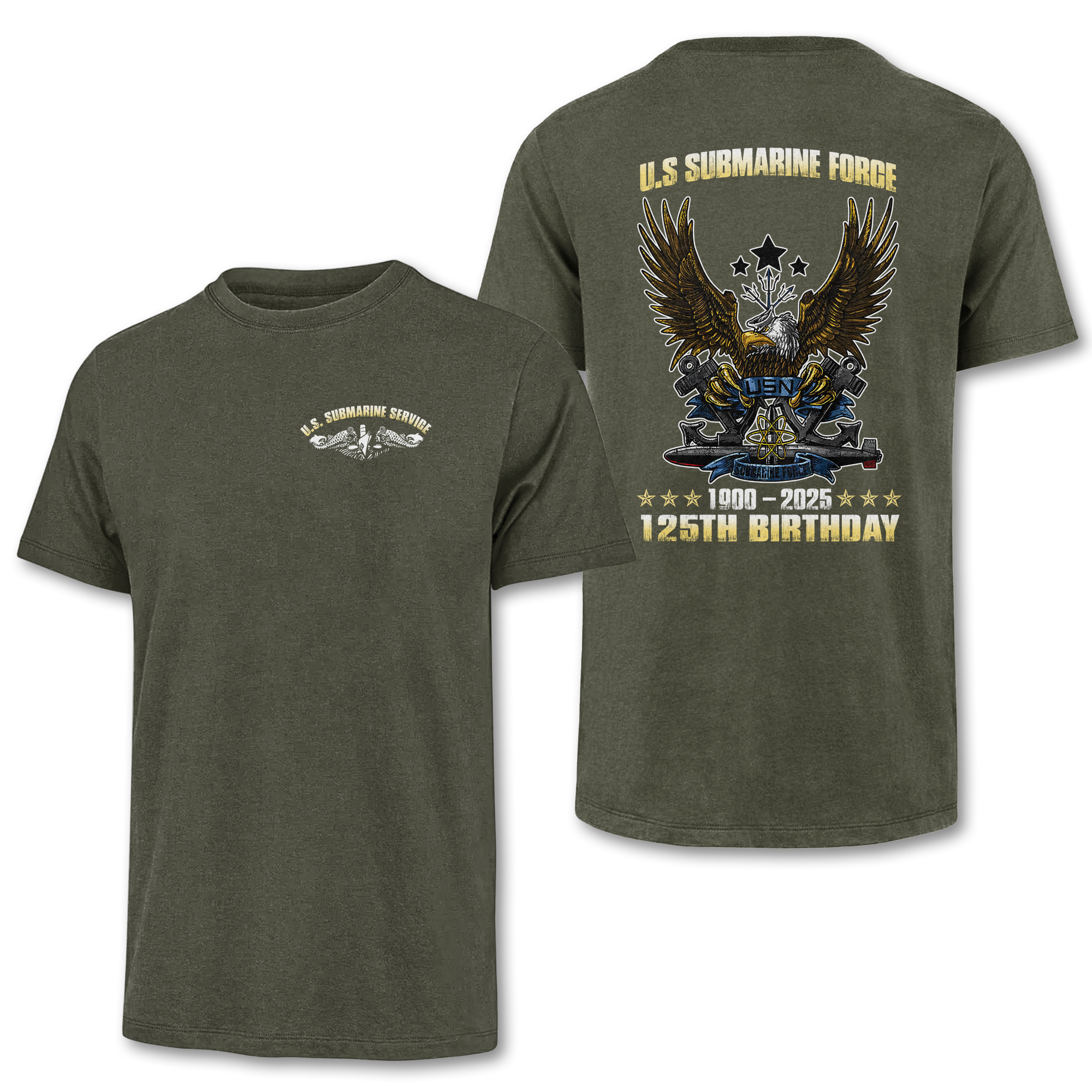 Navy Submarine 125th Birthday Double Sides Classic T-shirt
