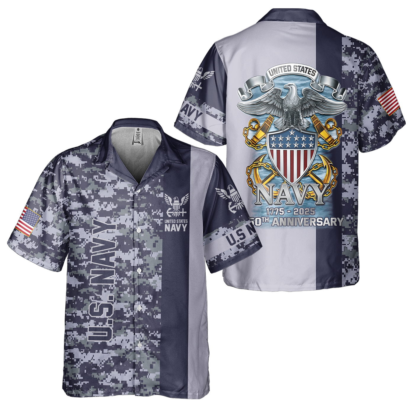 Navy 250th Anniversary Cuban Shirt