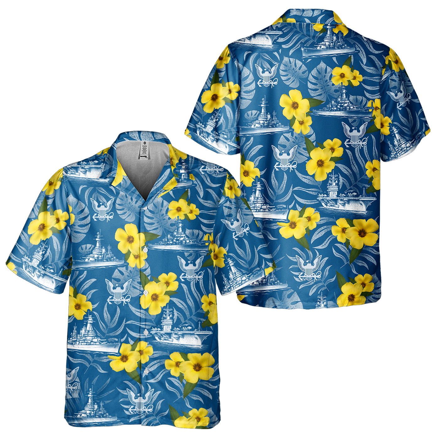 Navy Tropical Cuban Shirt