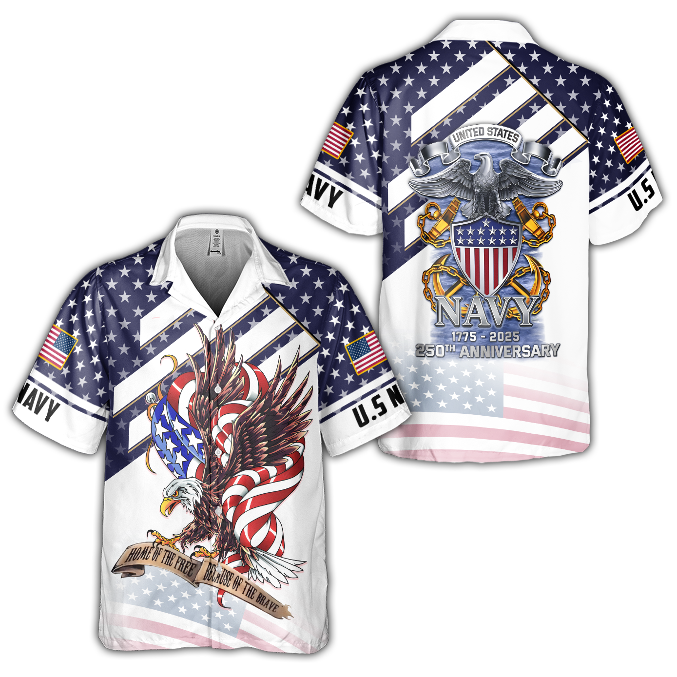 Navy 250th Anniversary Cuban Shirt