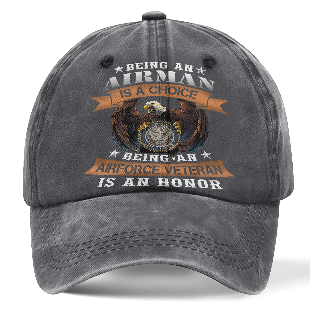Personalizable Being An Air Force Veteran Is An Honor Washed Cap