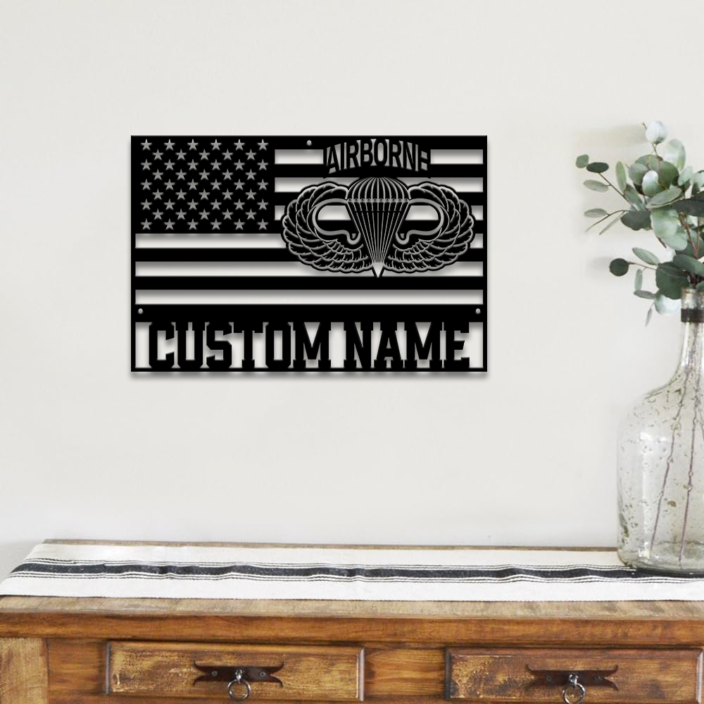 Personalized Airborne Metal Sign Wall Art