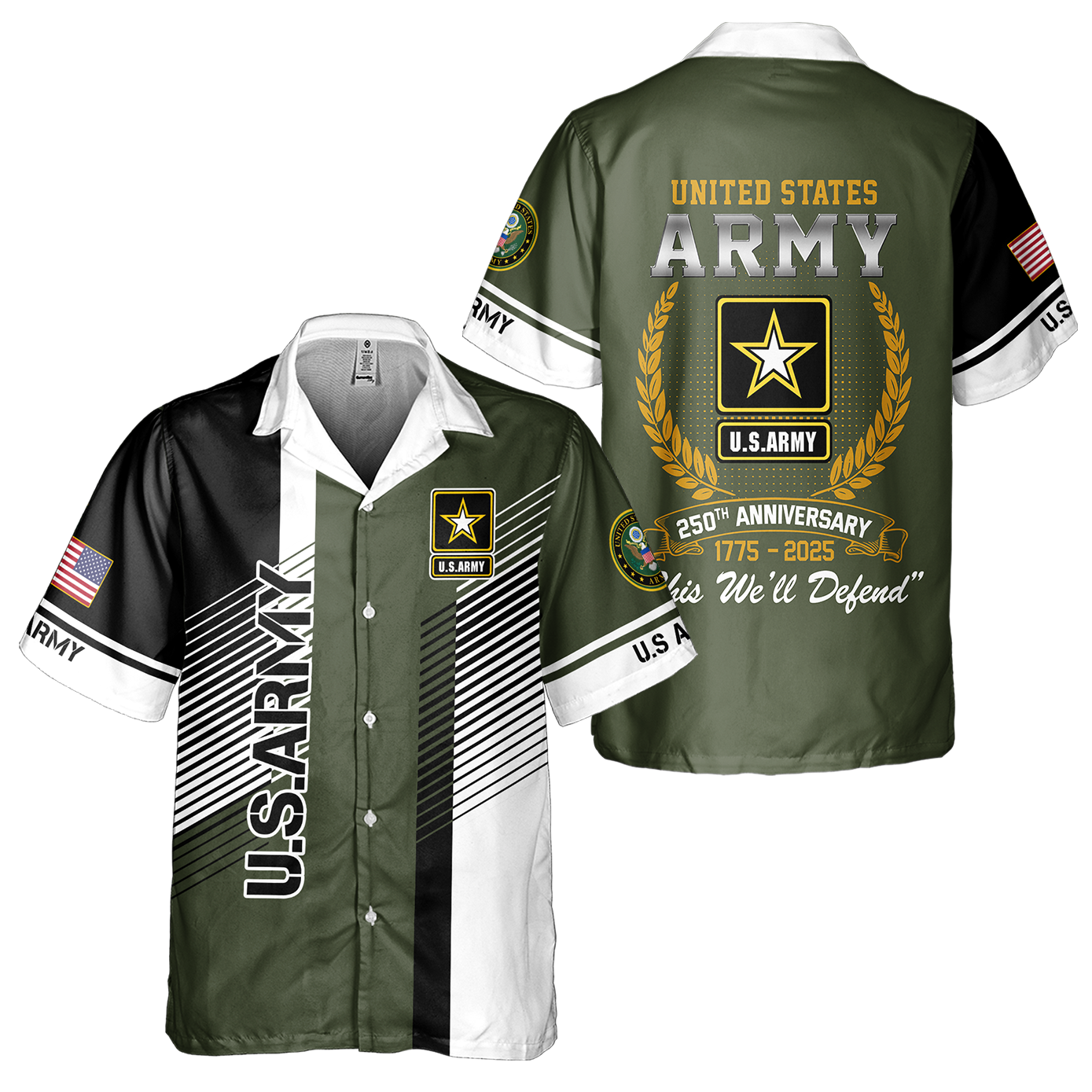 Army 250th Anniversary Cuban Shirt