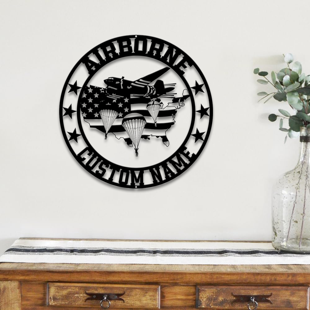 Personalized Airborne Metal Sign Wall Art