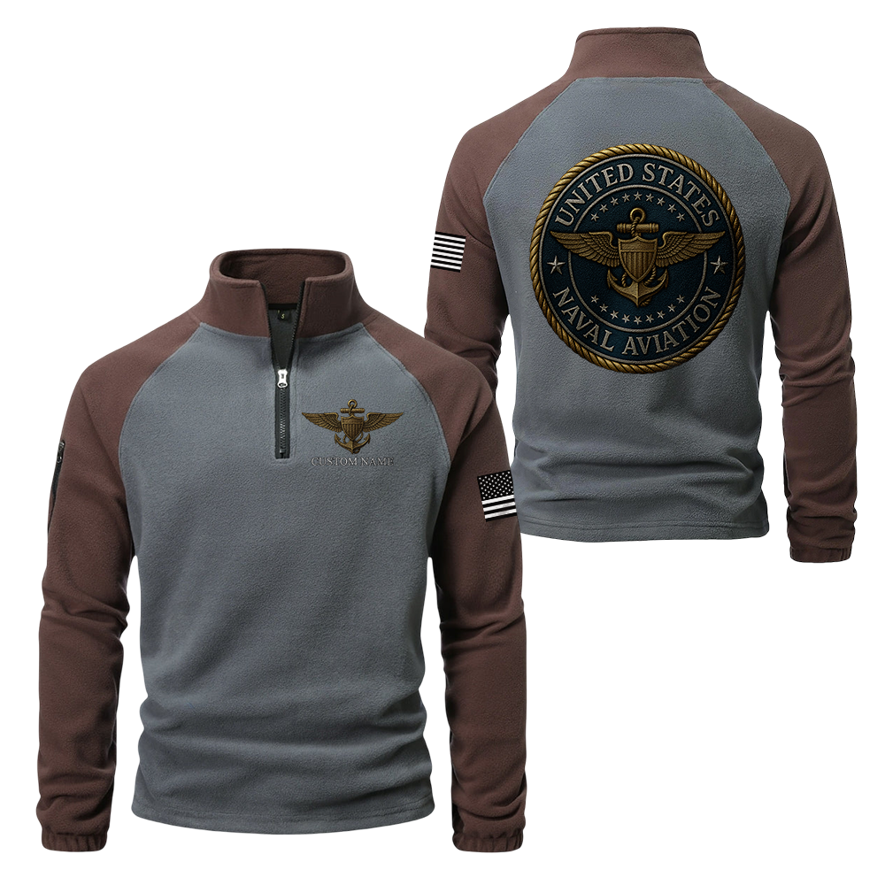 Personalizable Naval Aviation Half-Zip Raglan Sweatshirt