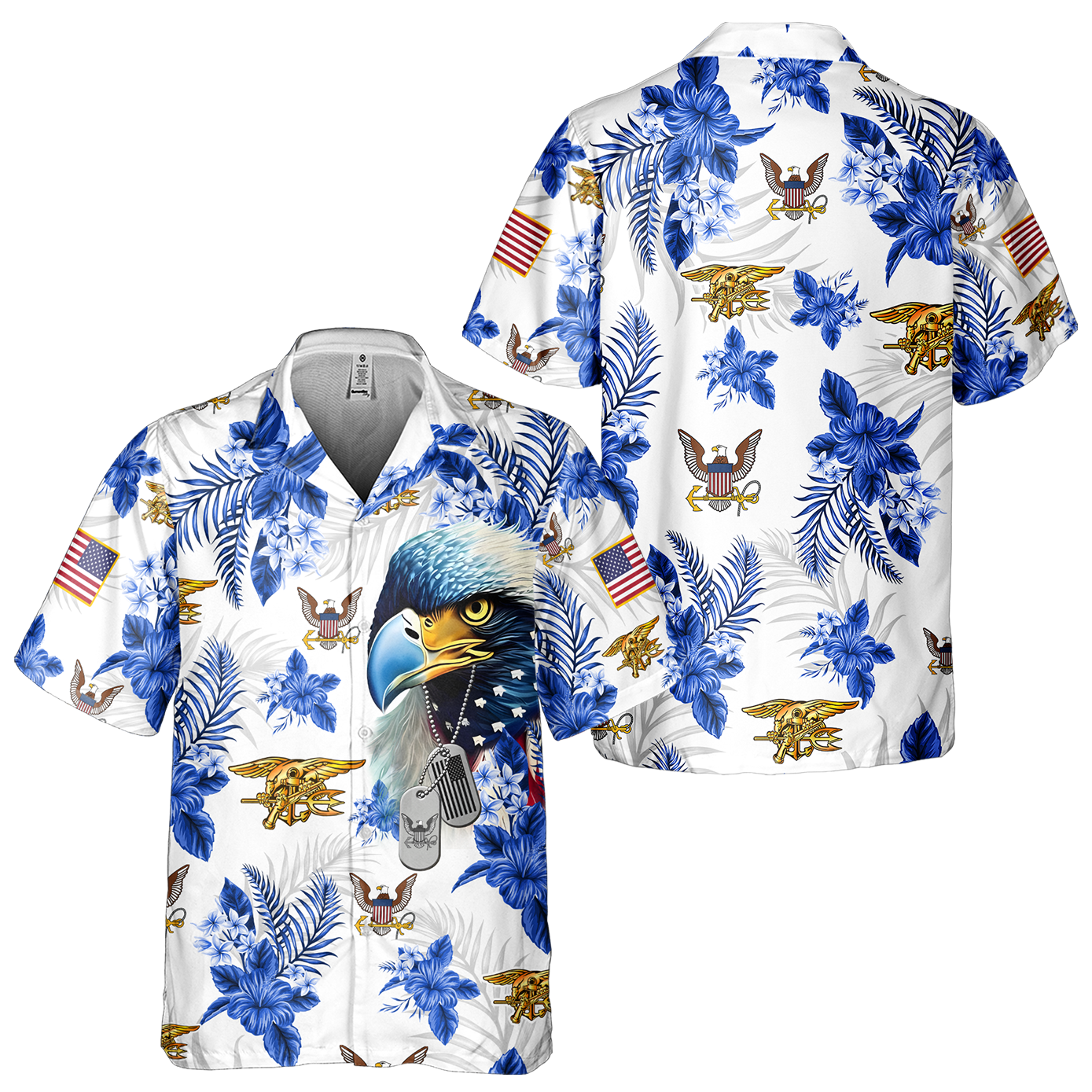 Navy Tropical Cuban Shirt