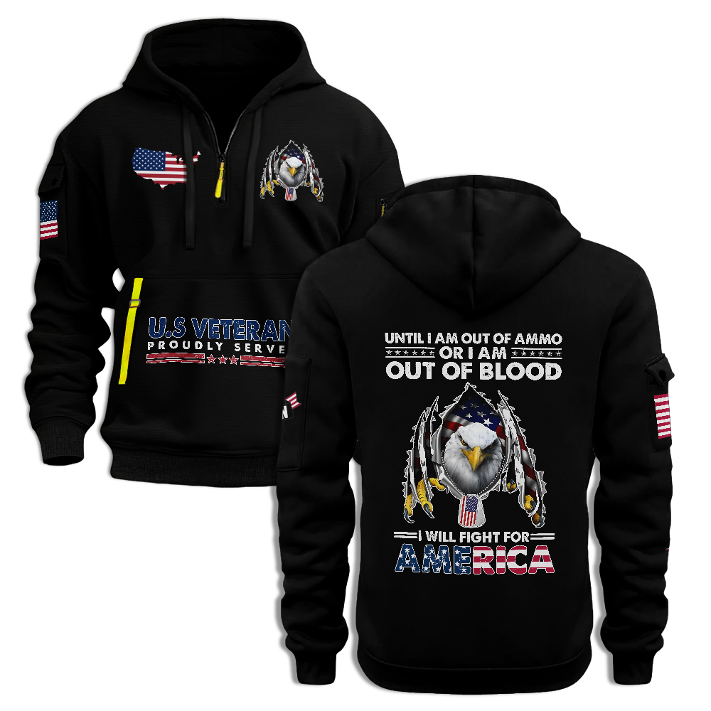 I Will Fight For America Quarter Zip Hoodie