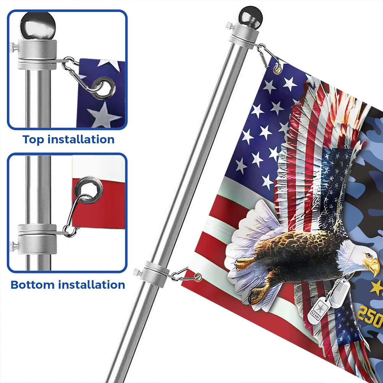 Navy 250th Anniversary House Flag