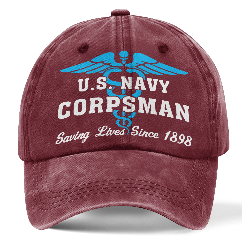 Personalizable Navy Corpsman Washed Cap