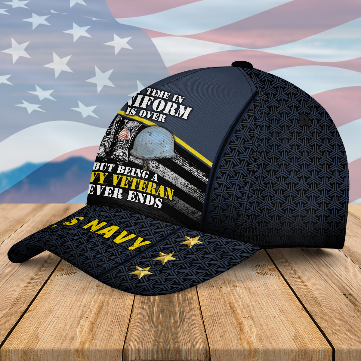 Being A Navy Veteran Never Ends Hat Cap