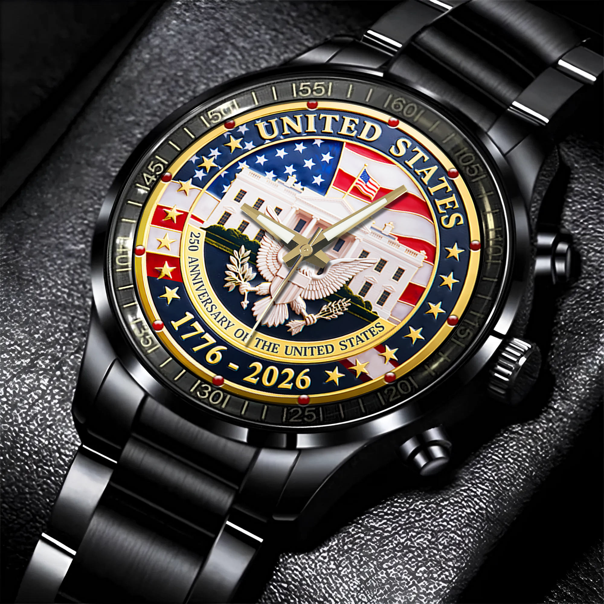 America 250 Years of Freedom Stainless Steel Watch