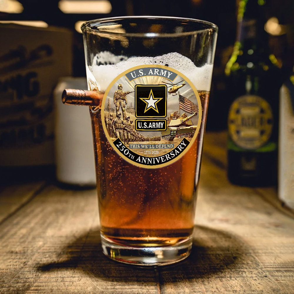 Army 250th Anniversary Bullet Pint Glass