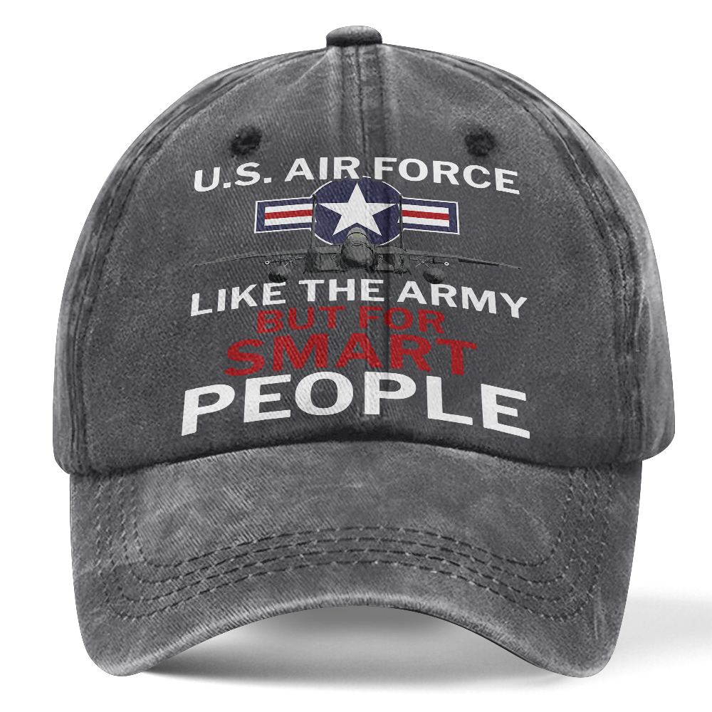Personalizable Air Force For Smart People Washed Cap