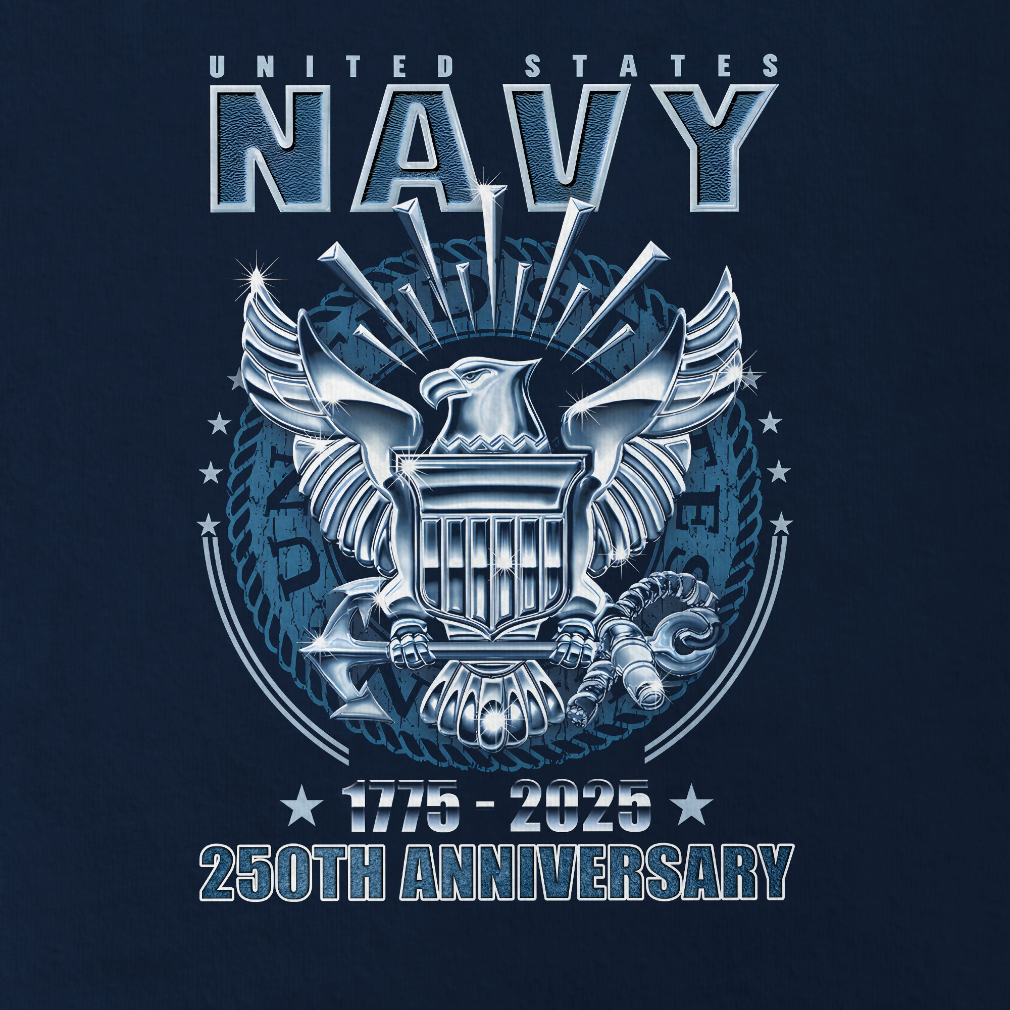 Navy 250th Anniversary Raglan Zip Polo Shirt