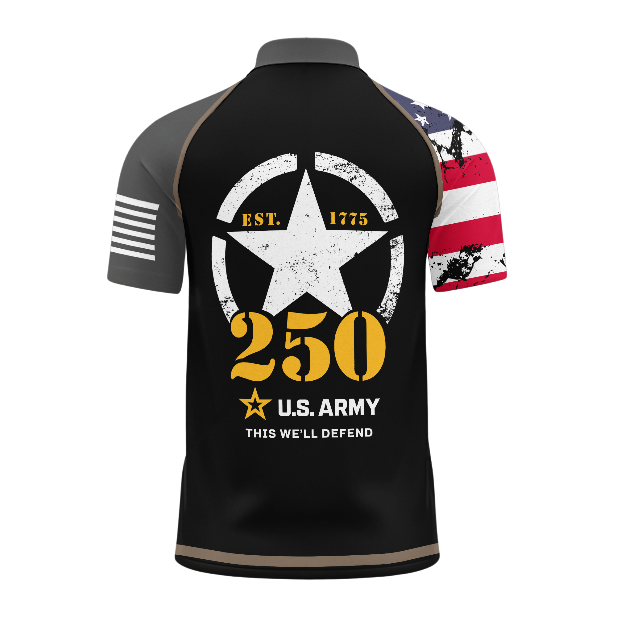 Army 250th Anniversary Raglan Zip Polo Shirt