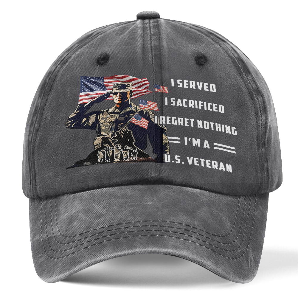 Personalizable I Served I Sacrificed I'm A Veteran Washed Cap