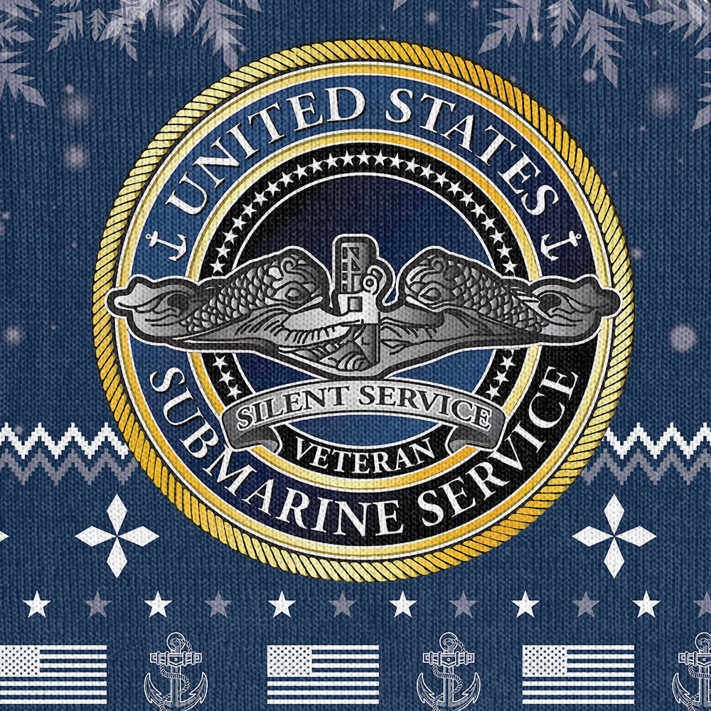 Personalizable Navy Submarine Patterns Knitted Sweatshirt