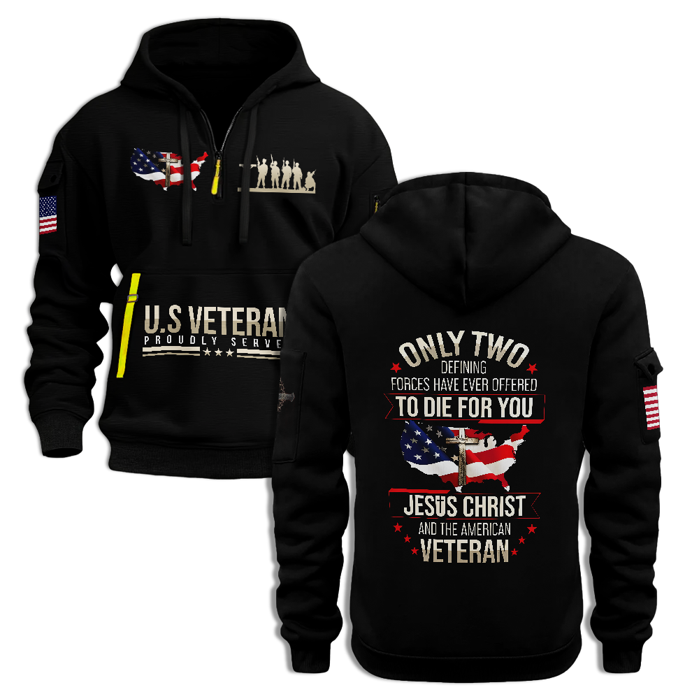 Jesus Christ And The American Veteran Quarter Zip Hoodie