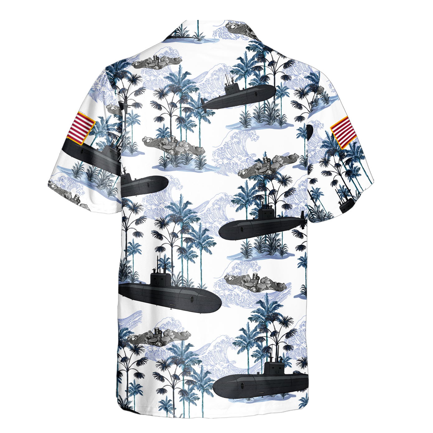 Navy Submarine Tropical Cuban Shirt