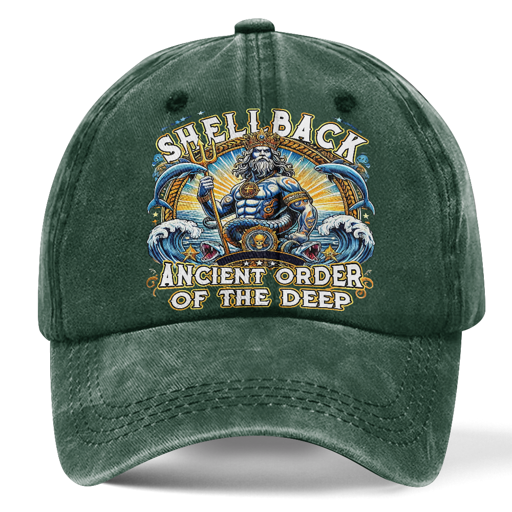 Personalizable Navy Shellback Washed Cap