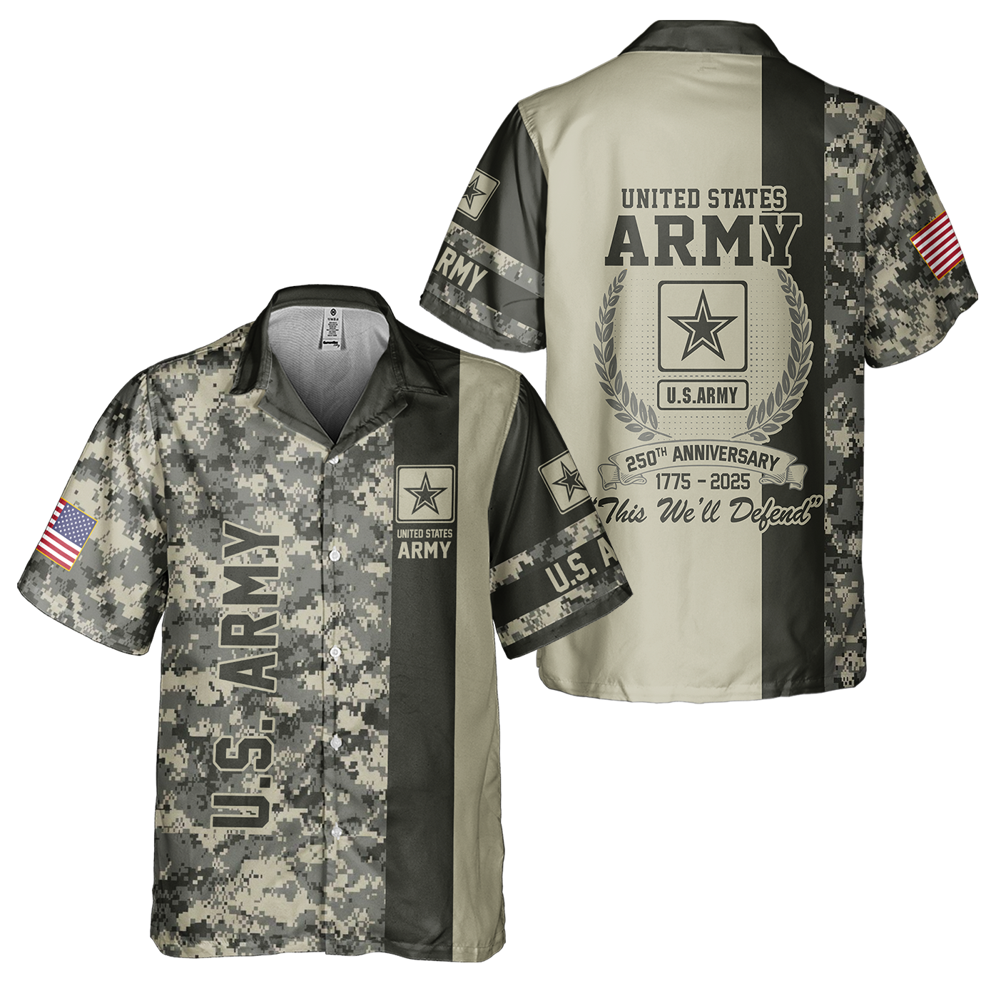 Army 250th Anniversary Cuban Shirt
