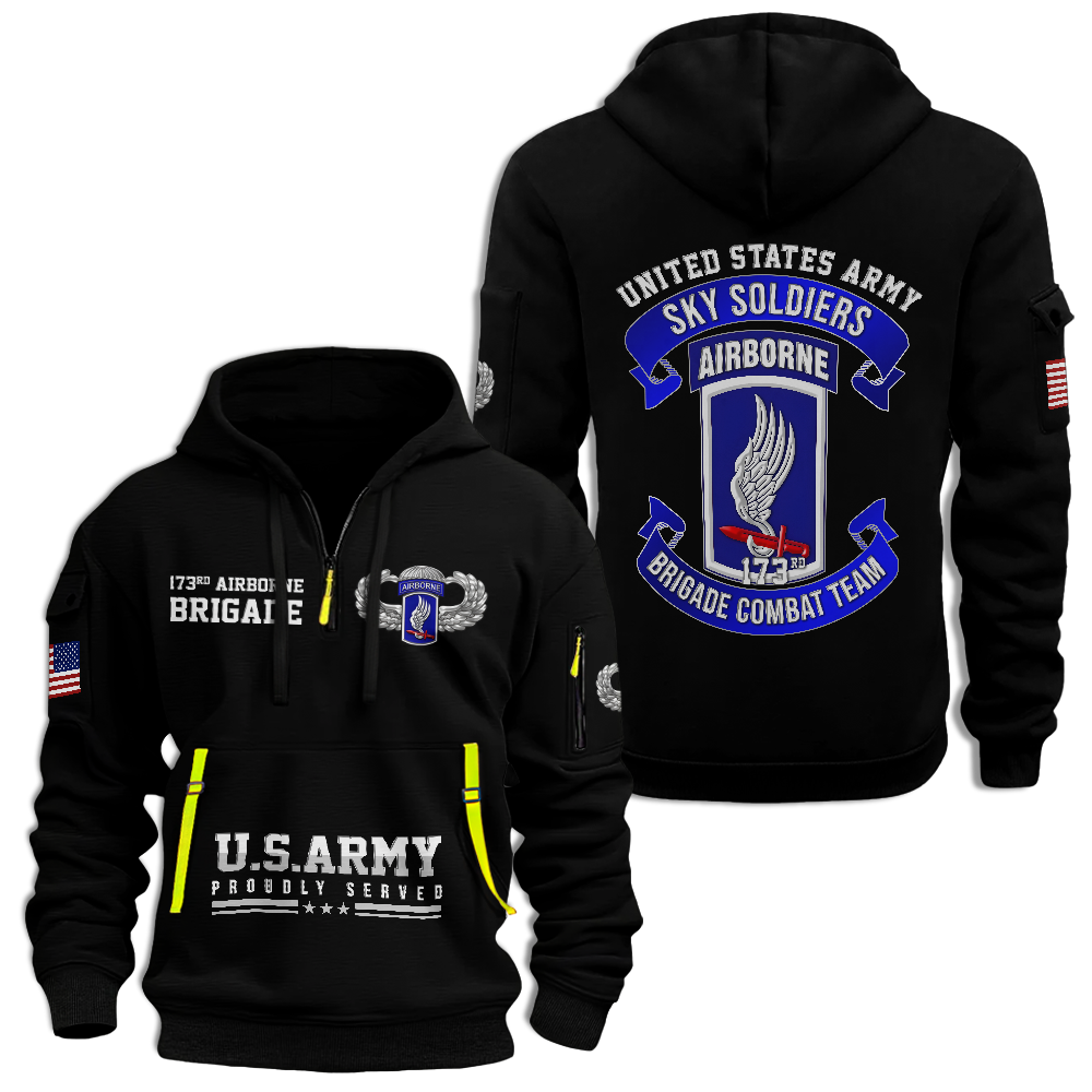 173rd Airborne Brigade Quarter Zip Hoodie