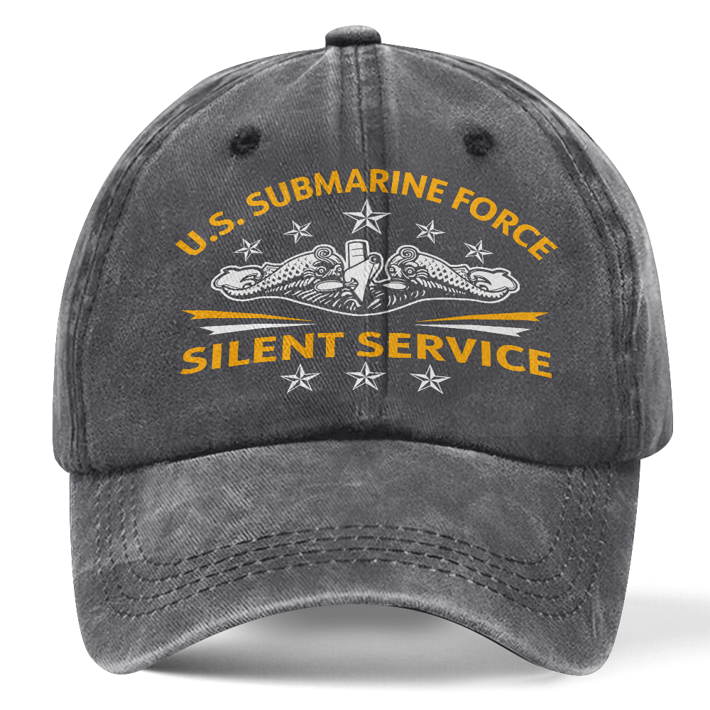 Navy Submarine Silent Service Washed Cap