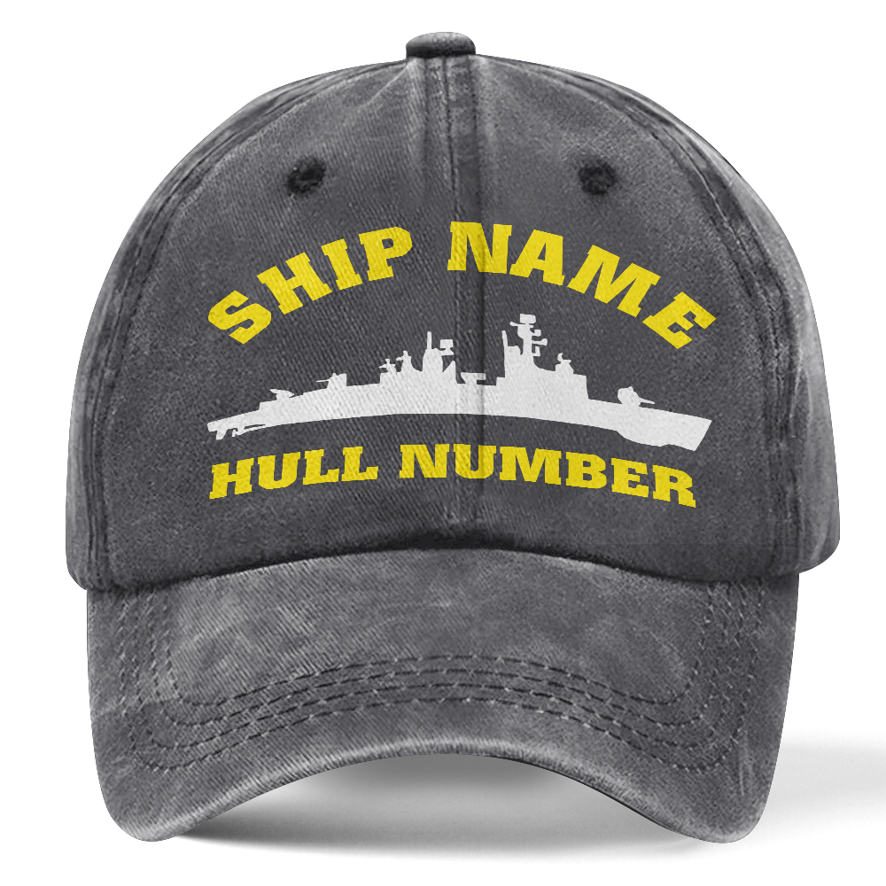 Personalized Navy Ship Name Washed Cap