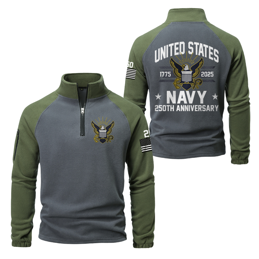 Navy 250th Anniversary Half-Zip Raglan Sweatshirt