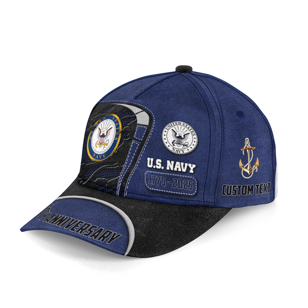 Personalizable Navy 250th Anniversary Classic Cap